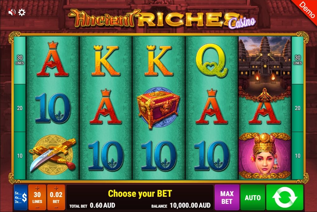 Ancient Riches Casino - Bonus Win - 5 Scatters=100 Spins